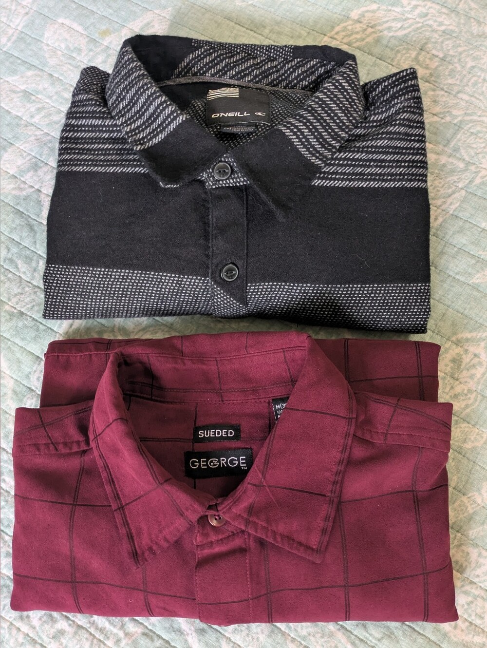 O'Neill Black & George Burgundy Button-Up Shirts. Size M *Read
